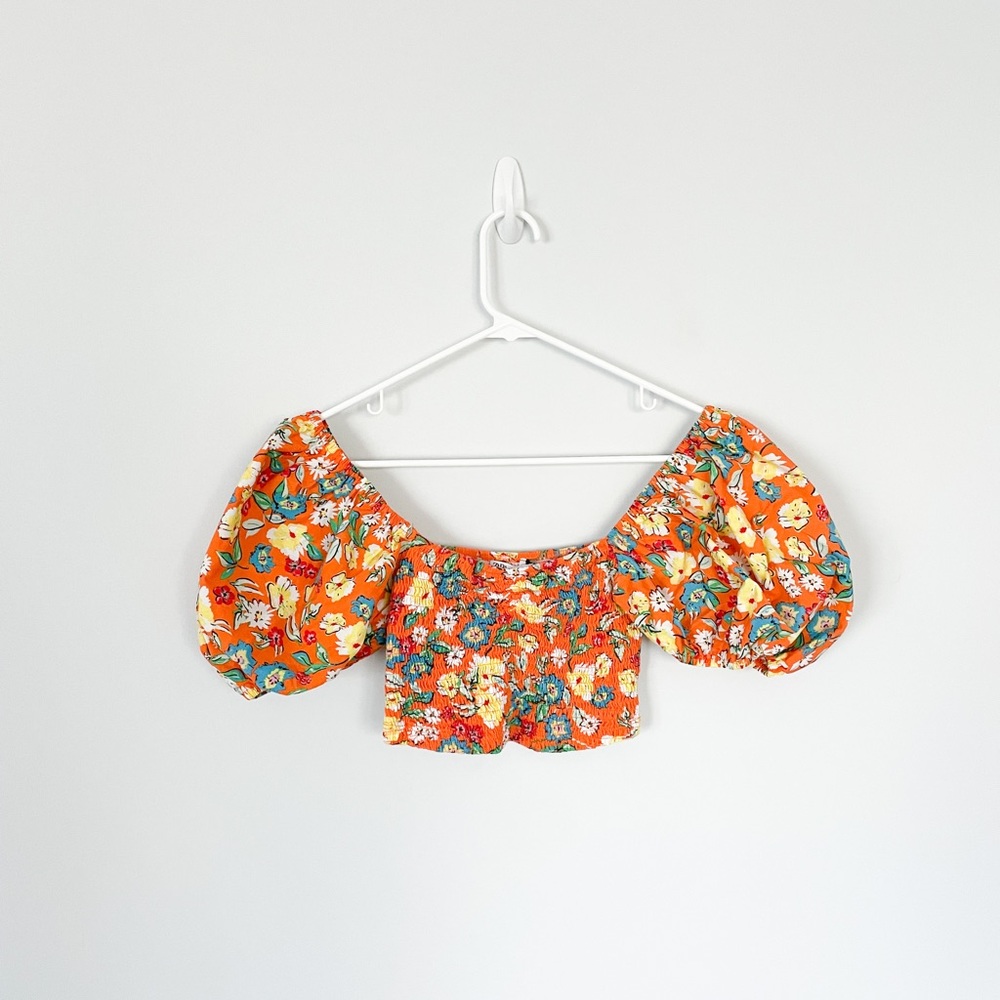 Zara Orange Floral Top